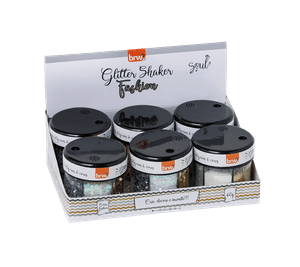 GLITTER SHAKER FASHION 60G - 6 CORES - DISPLAY C/ 6 POTES