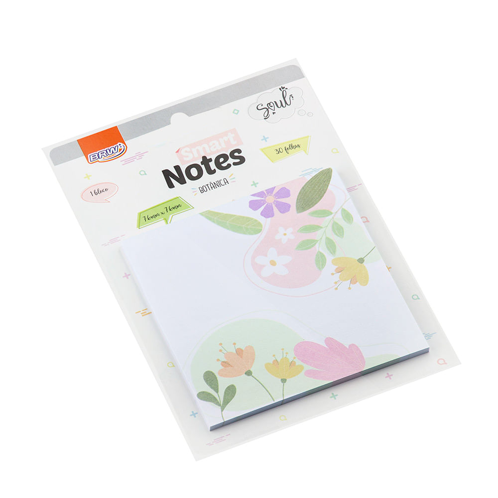 BLOCO SMART NOTES 76X76MM BOTANICA 30FLS 1BLOCO