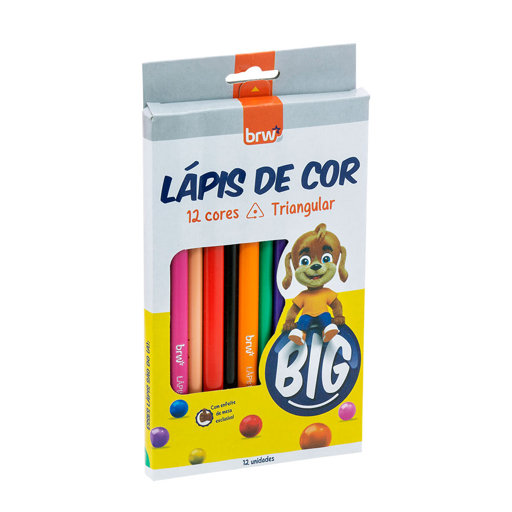 LÁPIS DE RESINA PLÁSTICA 12 CORES BIG - TRIANGULAR