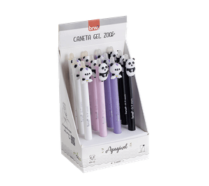 CANETA ESFEROGRÁFICA DIVERT GEL APAG 0.7MM - ZOO - DISPLAY C/ 12UN