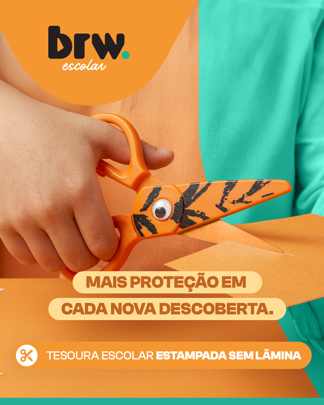 TESOURA ESCOLAR PLÁSTICA 13CM - PET ZOO - DISPLAY C/ 24UN
